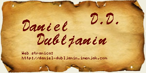 Daniel Dubljanin vizit kartica